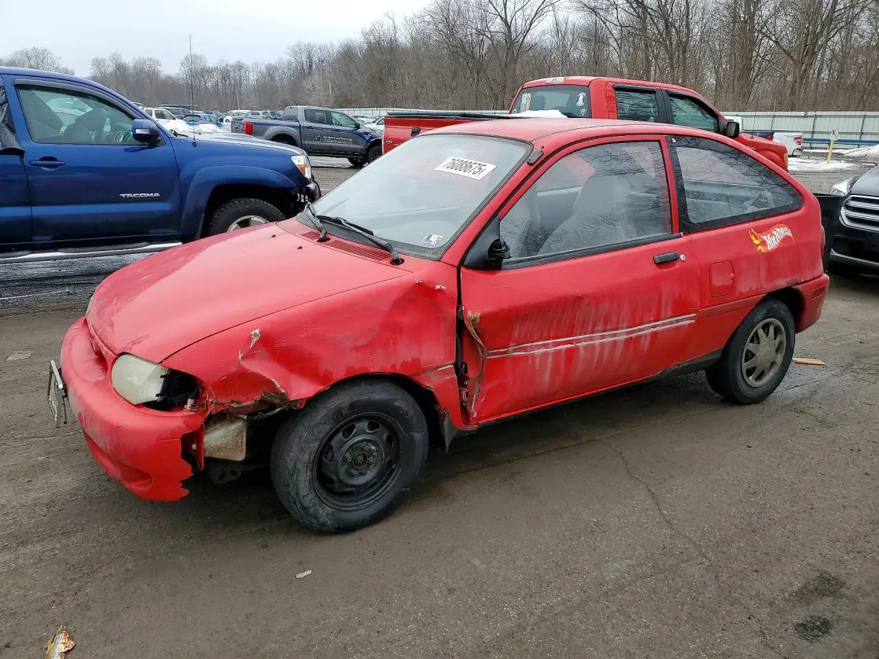 1997 FORD ASPIRE RED VIN: KNJLT05H0V6228374