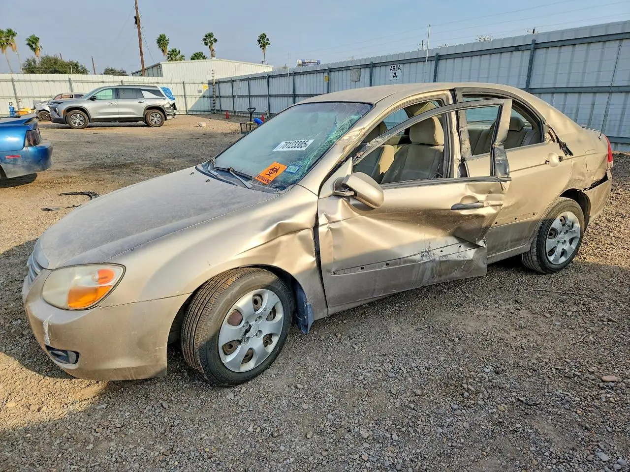 2007 KIA SPECTRA TAN VIN: KNAFE121575434528