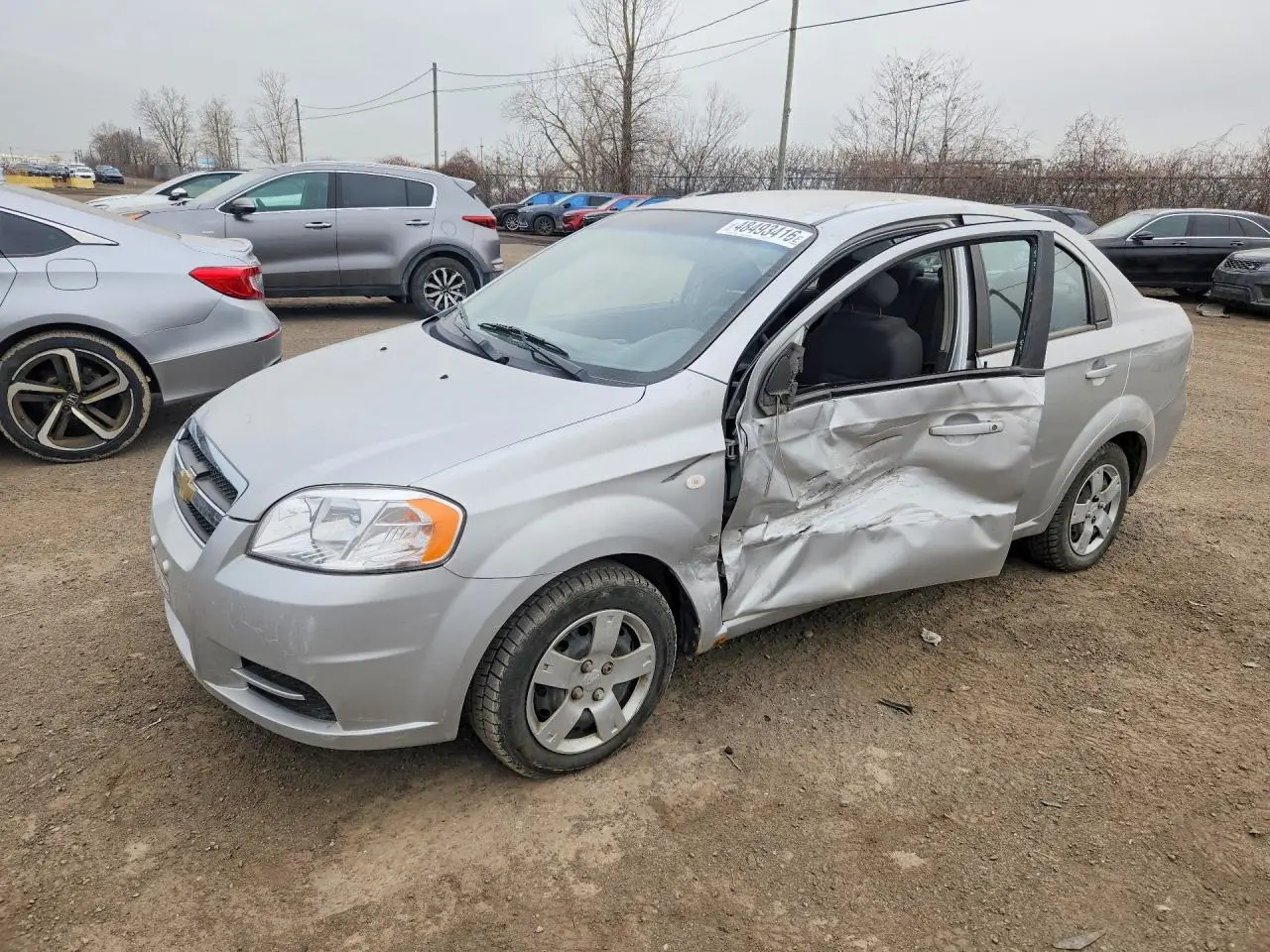 2007 CHEVROLET AVEO SILVER VIN: KL1TD55697B143224